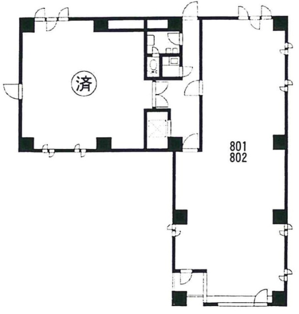 三恵9ビル801 間取り図