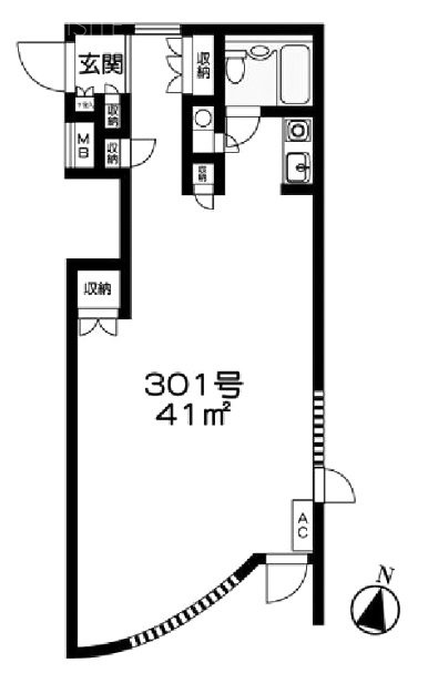 グラース元麻布301 間取り図