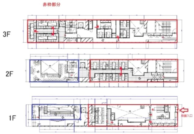 プラスゲート汐留ビル1F-3F 間取り図