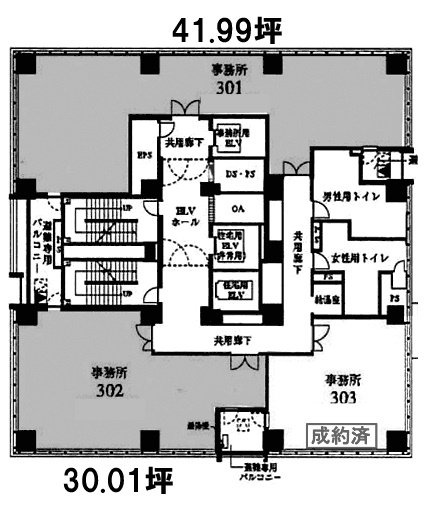 麹町パークハウス3F 間取り図