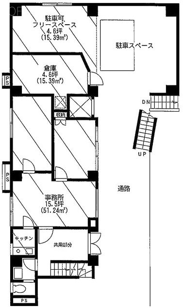 パラッツ島崎ビル1F 間取り図