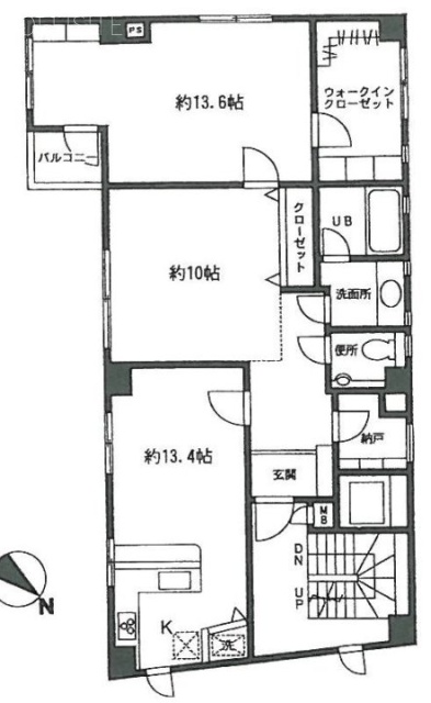 新川猪爪ビル3F 間取り図