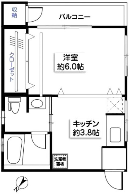 目黒田道マンションビル4F 間取り図
