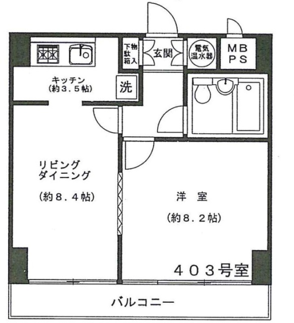 ノア芝大門403 間取り図