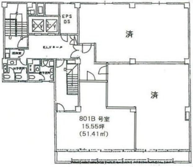 デイム銀座ビル801 間取り図