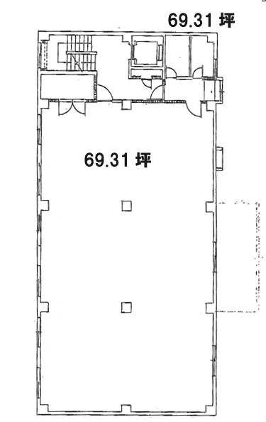 第2DKビル4F 間取り図