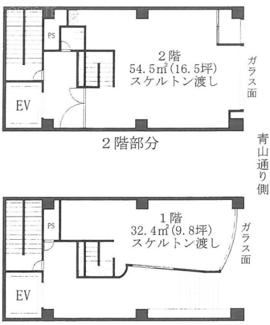 ワークス南青山1F~2F 間取り図