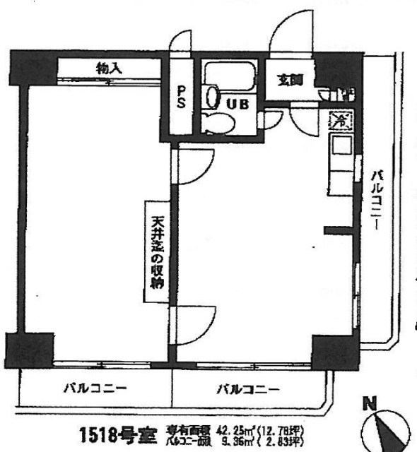 東京ビュック中銀ビル1518 間取り図