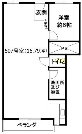 赤坂中央マンション507 間取り図