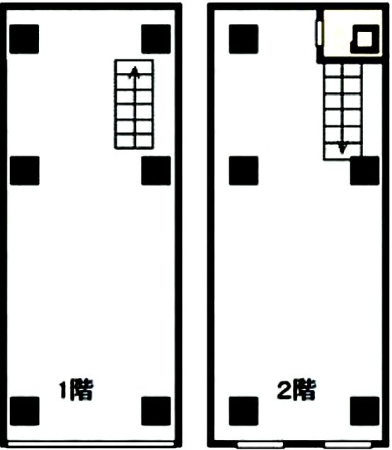 岸岡ビル1F～2F 間取り図