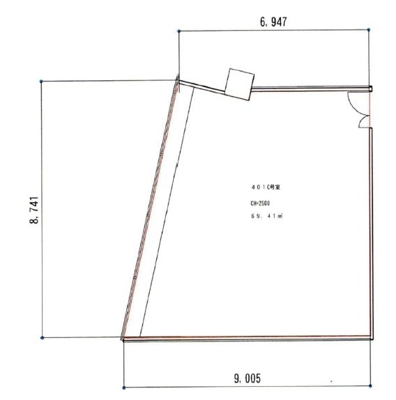 相鉄岩崎学園ビル401C 間取り図