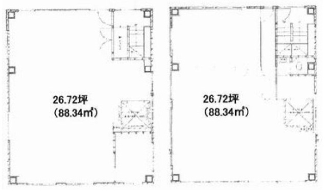 ライフテック本社ビル1F~2F 間取り図