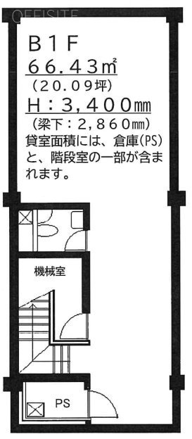 赤坂山王ビルB1F 間取り図