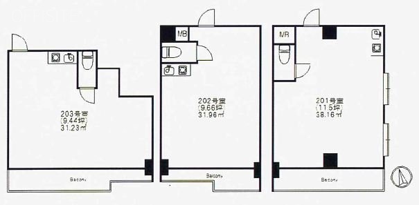 代官山眺めのいい家201 間取り図