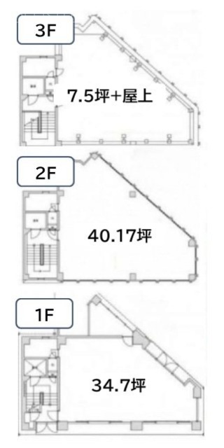 東日本橋スタービル1F~3F 間取り図