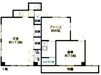 小台1丁目貸事務所1F 間取り図