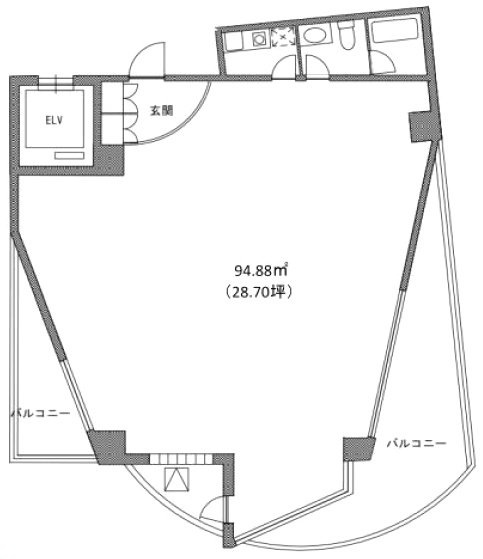 都住創山吹町ビル801 間取り図