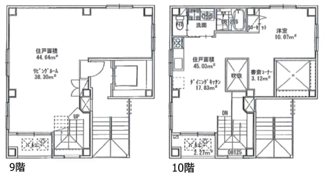 スワンレイク神田和泉町9F~10F 間取り図