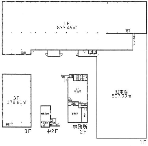 八潮大瀬倉庫ビル1F 間取り図