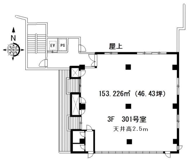 キューブ洗足ビル3F 間取り図