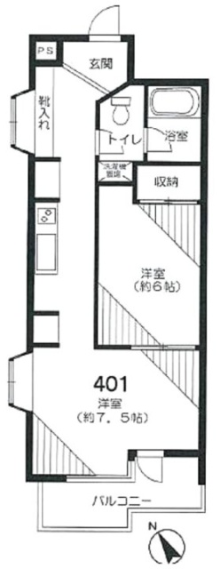 かなりマンション赤坂401 間取り図