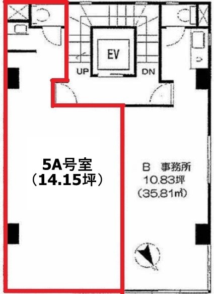 西新橋ビル5A 間取り図