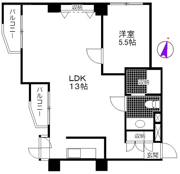 シャーレー原宿302 間取り図