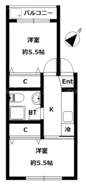 渋谷ローヤルコーポビル103 間取り図