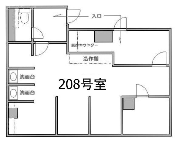 アゼリア東広ビル208 間取り図