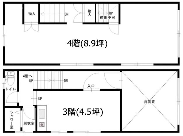 中商ビル3F～4F 間取り図