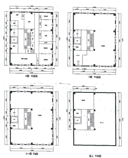 平和ビル1F～6F 間取り図