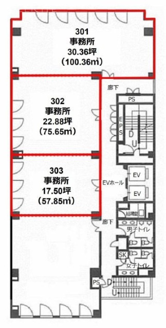 八王子SIAビル302 間取り図