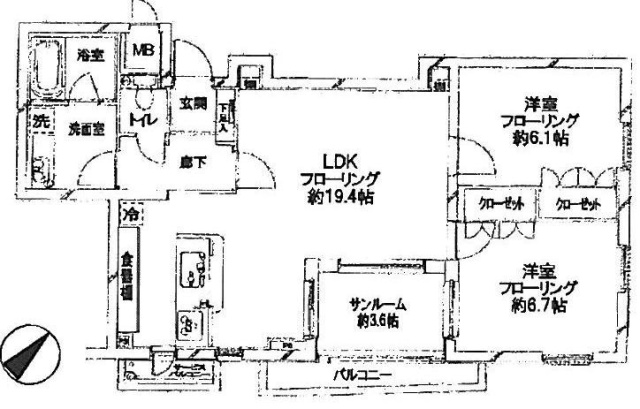 D’クラディア青山ラグゼスビル203 間取り図