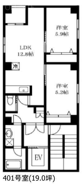 フロンティアビル401 間取り図