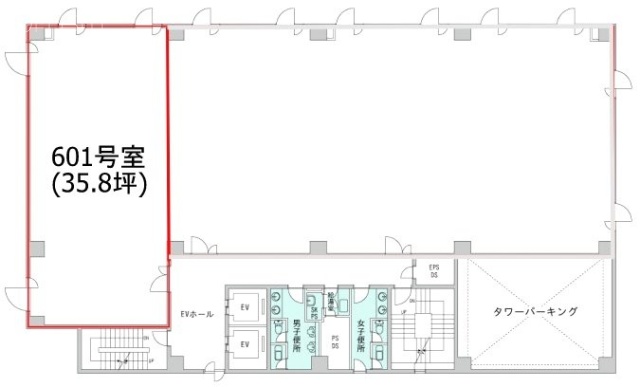 本厚木トーセイビルⅡビル601 間取り図