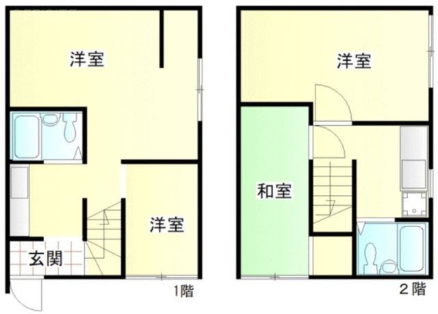 モウリハイツ赤羽1F～2F 間取り図