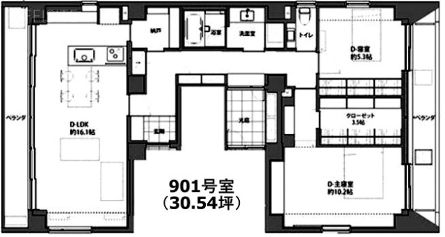 アスアパートメント901 間取り図