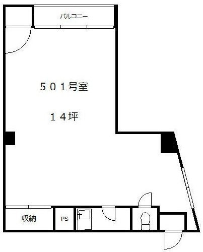 コーポクローバ浜ビル501 間取り図