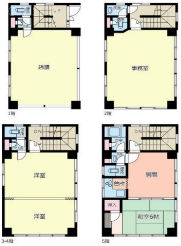 芝ビル1F~5F 間取り図