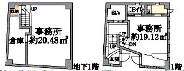 第二龍馬ビルB1F ～1F 間取り図