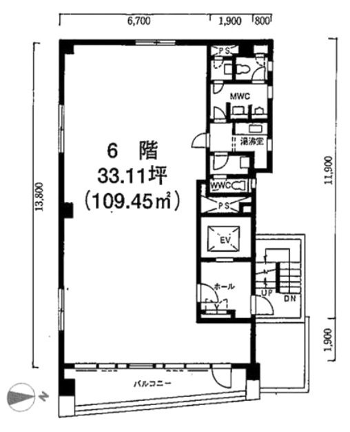 クラウン高橋ビル6F 間取り図