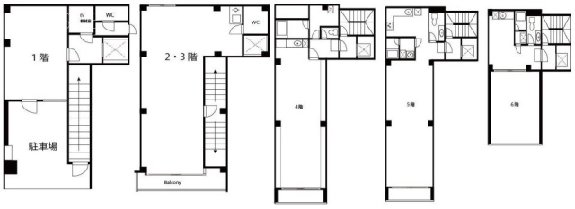 宮川ビル1F～6F 間取り図