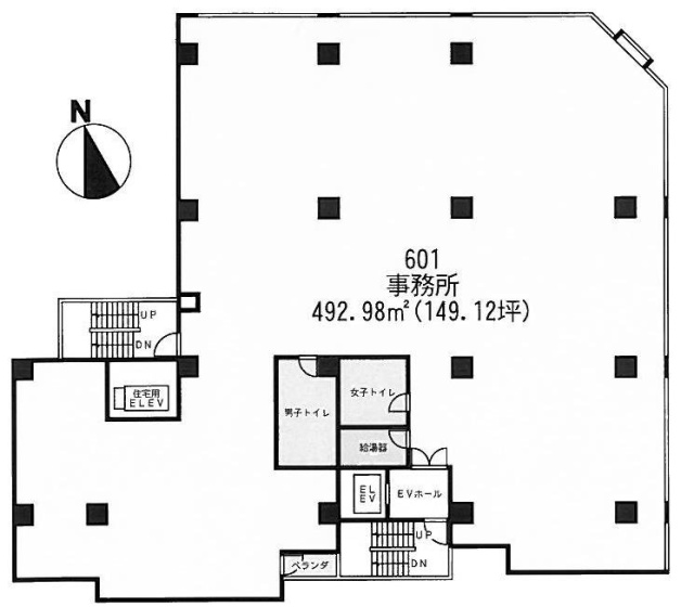 コスモス御苑ビル6F 間取り図