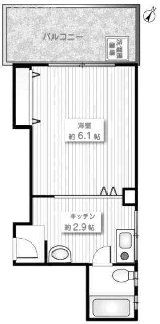 目黒田道マンションビル5F 間取り図