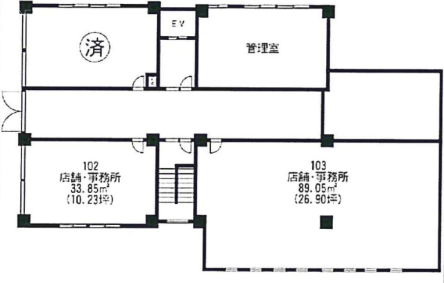 夕陽ヶ丘ニュースカイマンションビル103 間取り図