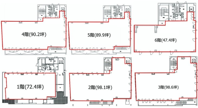 スクエア代官山ビル1F～6F 間取り図