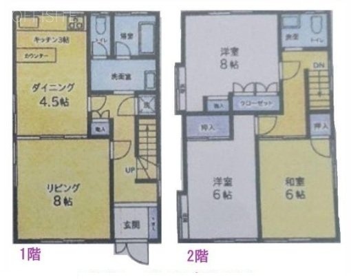 雷門一丁目貸家1F～2F 間取り図