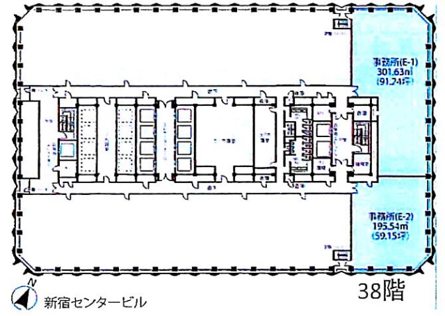 新宿センタービルE-1 間取り図