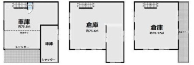 北堀倉庫1F～3F 間取り図