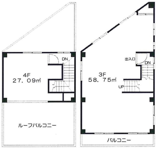 栗原ビル3F～4F 間取り図